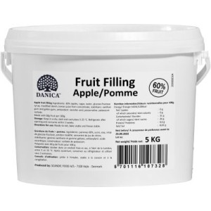 Apple pieces 60% thermostable filling, DANICA, 5 kg